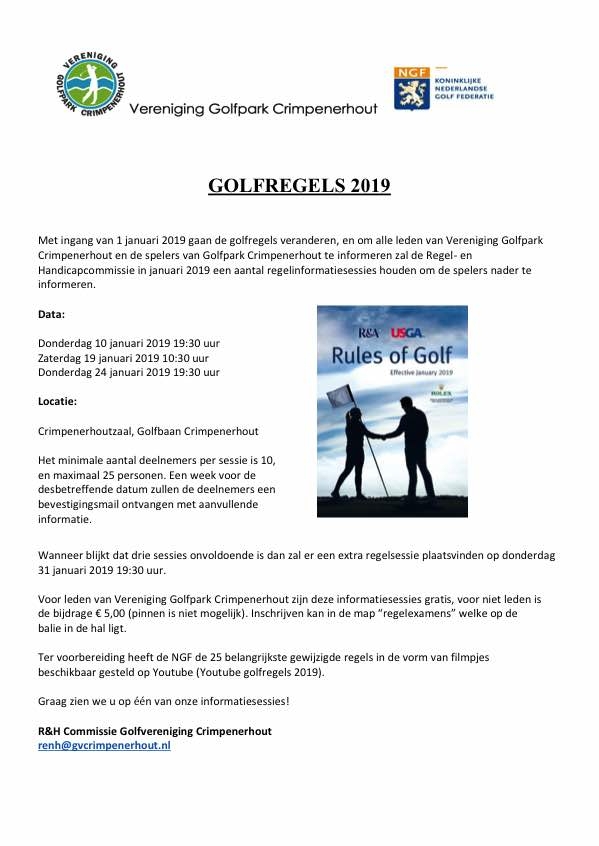 2019, Uitnodiging Nwe Golfregelavond